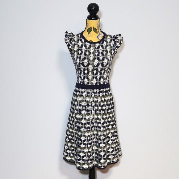 RW&CO Geometric Pattern Midi Dress Small - Picture 1 of 13